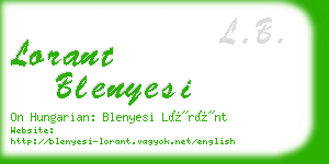 lorant blenyesi business card